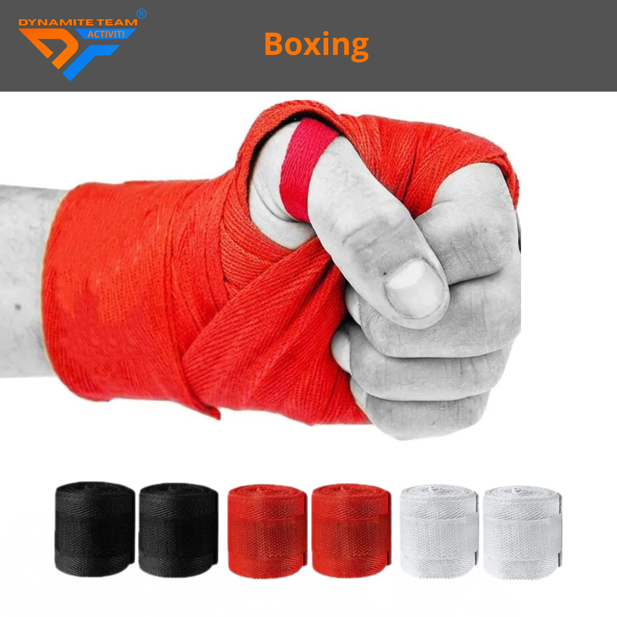 Par de Vendas de Boxeo de Algodón (2.5m)