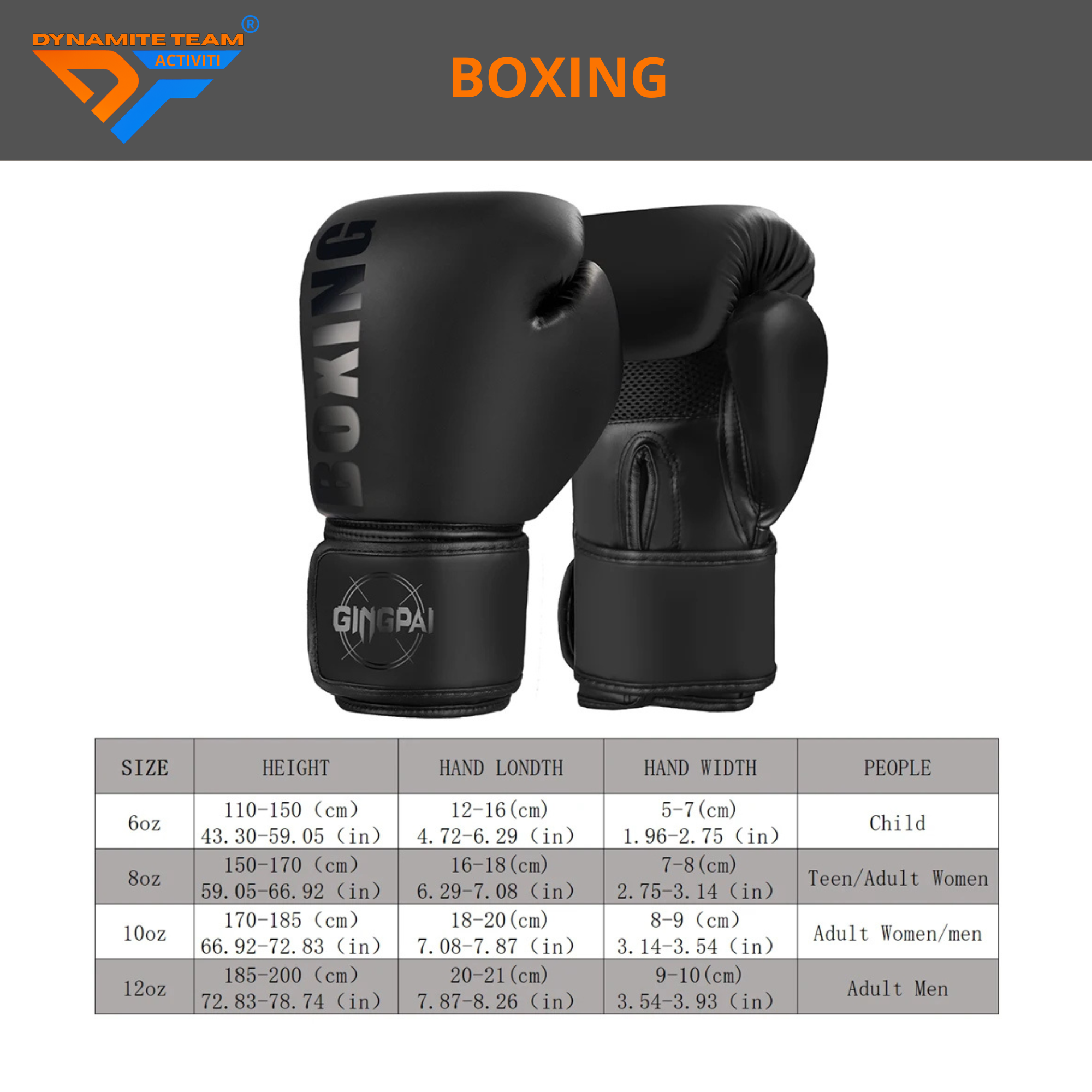 Guantes de Boxeo Profesionales  – 6/8/10/12oz