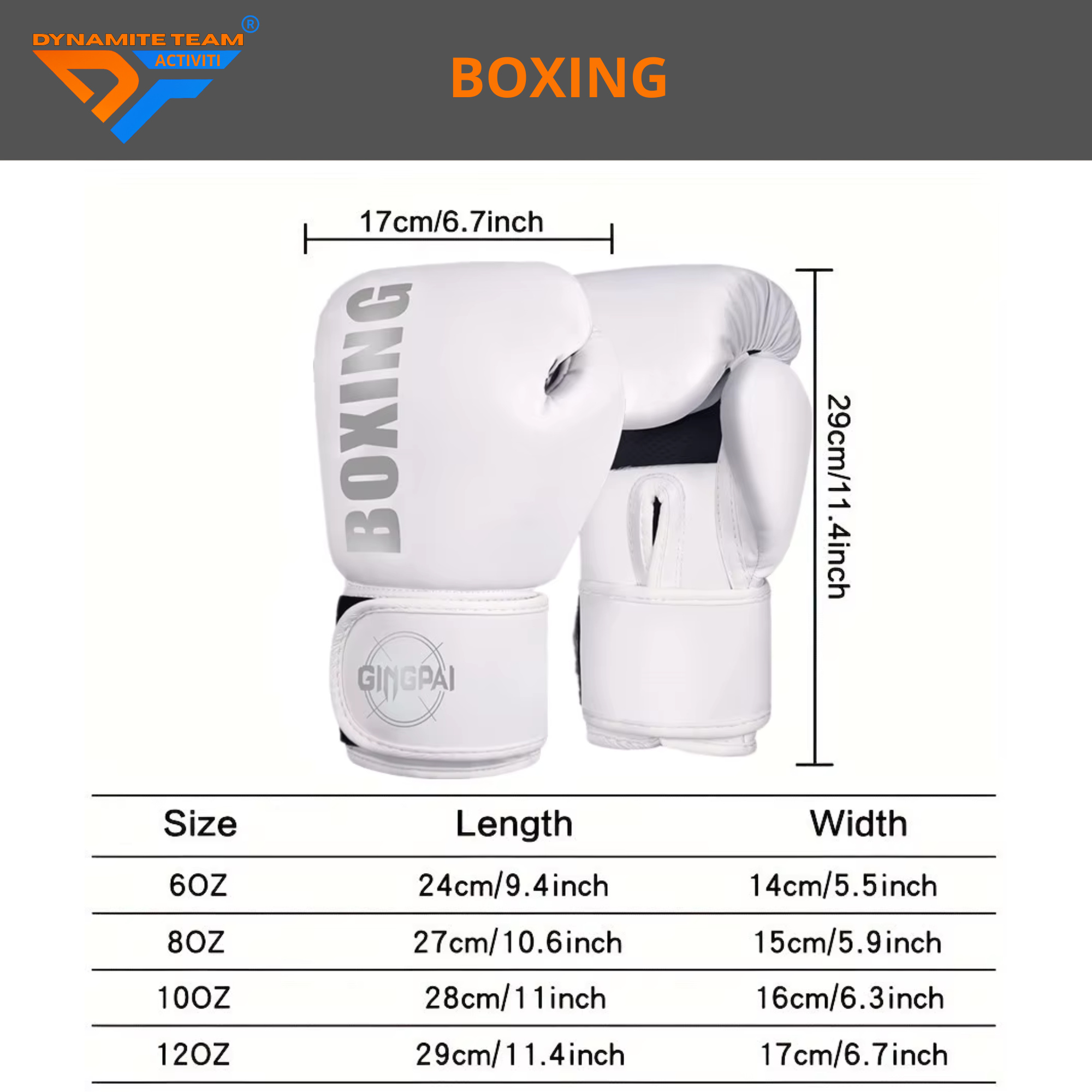 Guantes de Boxeo Profesionales  – 6/8/10/12oz