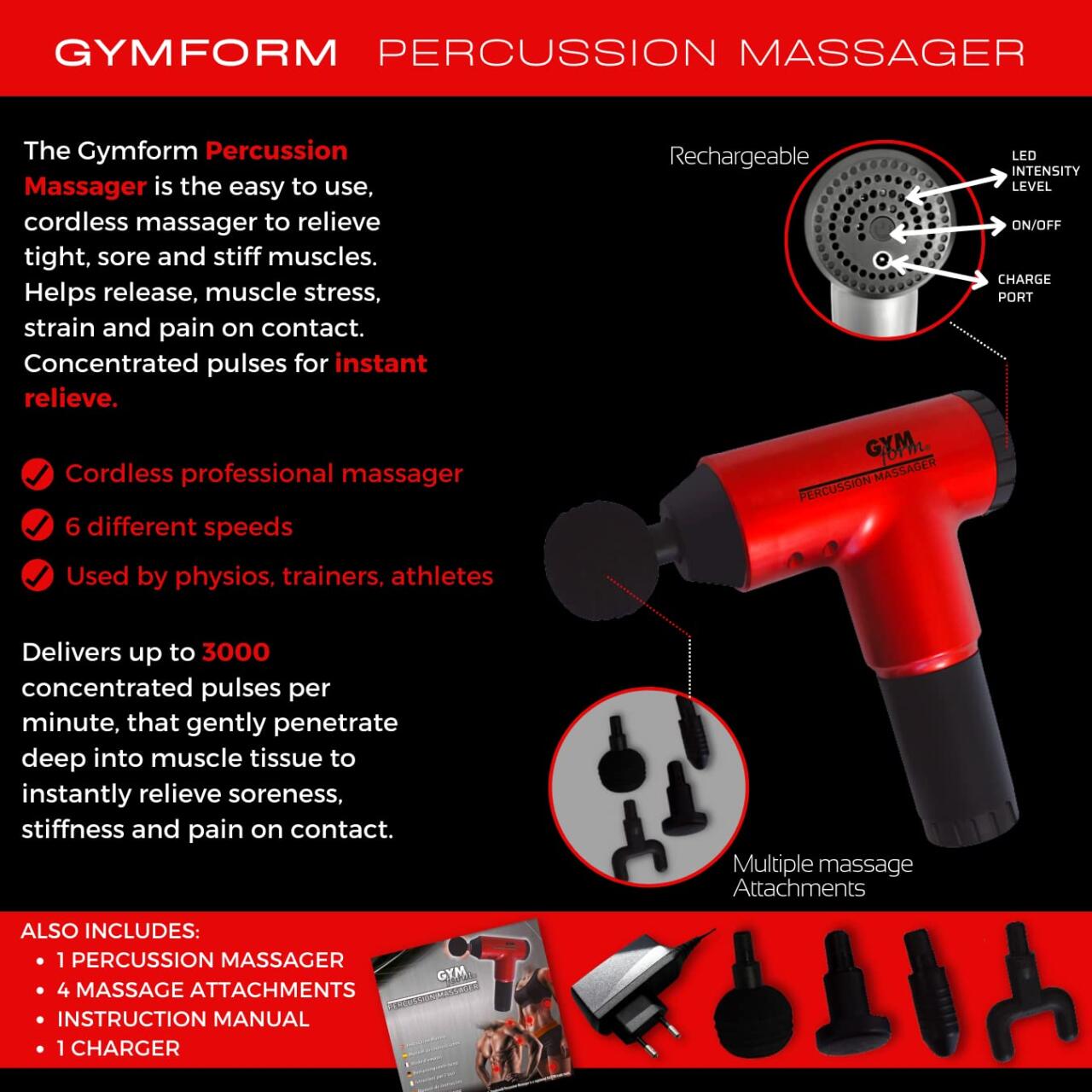 Pistola de masaje profesional